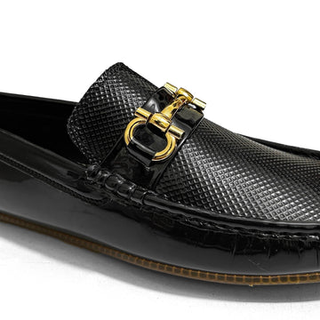 BLACK DOTTED LOAFERS