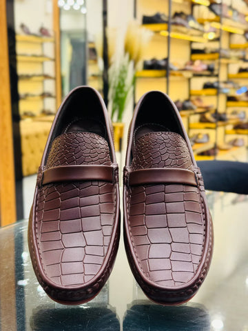 WITHOUT BUCKEL BROWN LOAFERS 6061