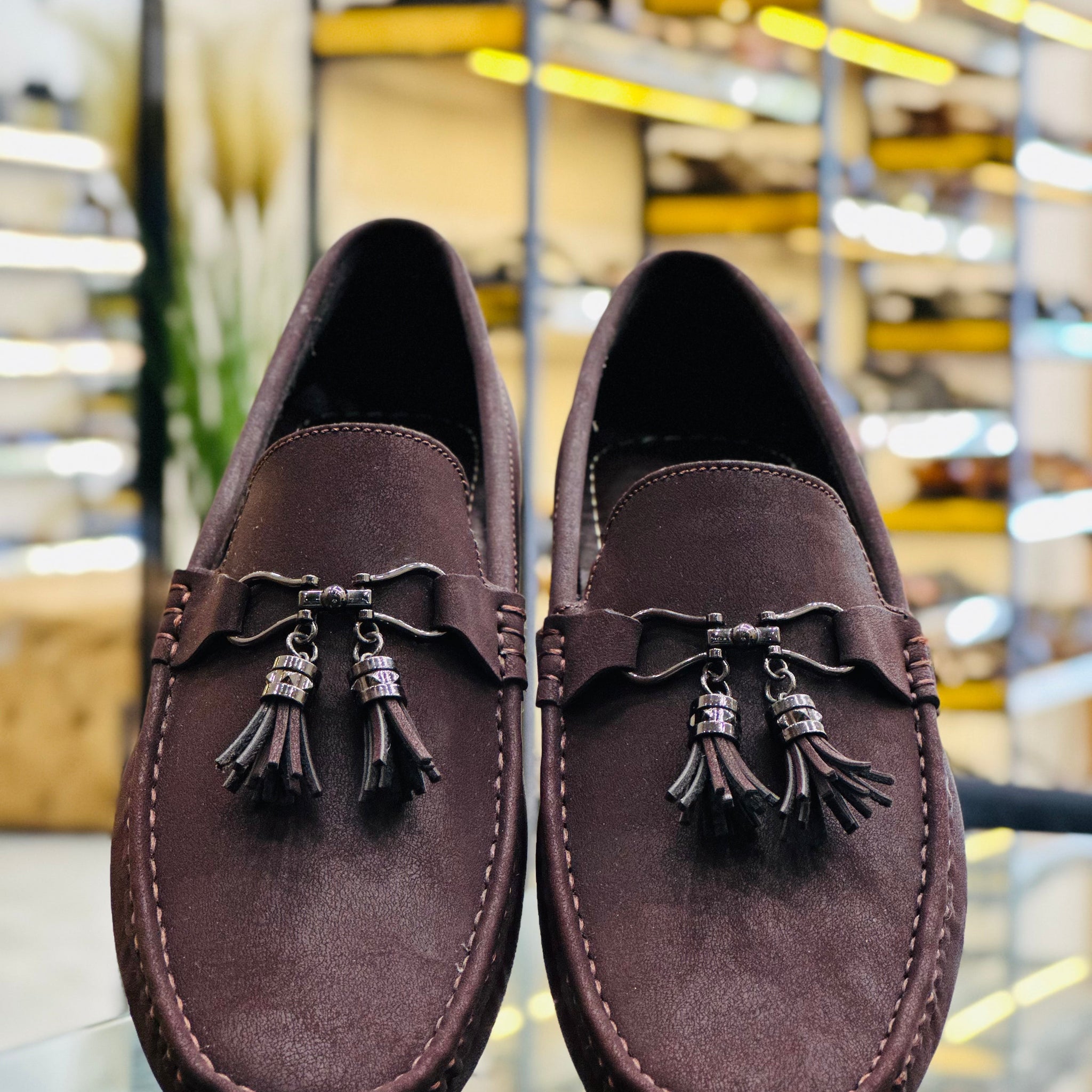 BROWN TASSEL LOAFERS 7038